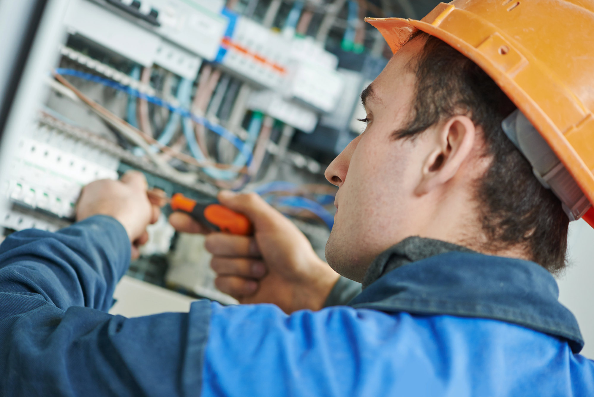 electrical wiring service man fixing